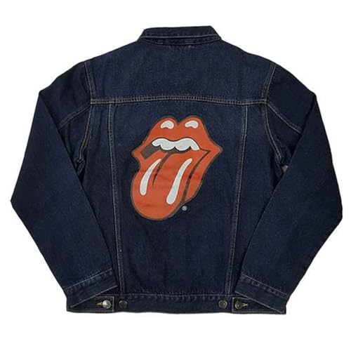 Rolling Stones The Denim Jacket Classic Tongue Band Logo New Official Unisex2