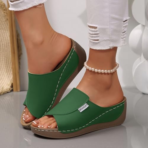 Sandals for Women 2025 Open Toe Platform Slides Dressy High Heel Summer Sandal Comfortable Wedges for Vacation Beach3