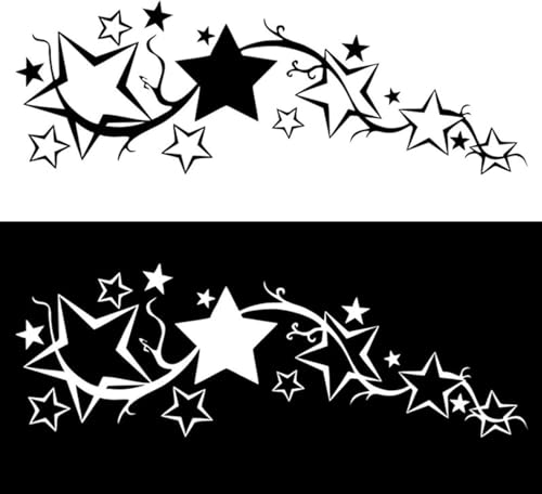 Image of Black Bright Star Car Window Sticker Non-Fade Easy to Remove Use Car Stickers Truck Motorcycle Body Decal Reflective Decor
