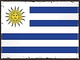 Blechschild Flagge Uruguays 40x30 cm Retro Flag of Uruguay Deko Schild tin sign