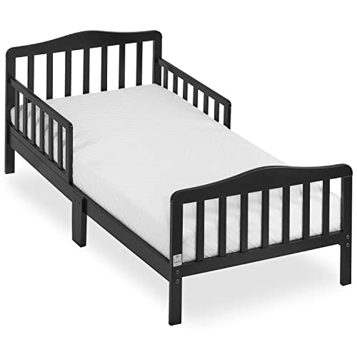 Dream On Me Classic Design Toddler Bed in Black, Greenguard Gold Certified and Baby Fairy 5” Foam Crib & Toddler Bed Mattress in a Box, White I Greenguard Gold Certified I JPMA Certified - Thumbnail 2