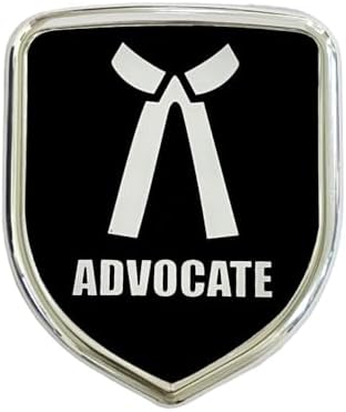 S2S® 3D Metal Chrome Sticker Emblem Badge Logo | Durable & Stylish Automotive Decoration | for Cars & Bikes (Advocate Black)