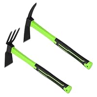 NAUKII 2pcs Spitzhacke 38cm Gartenhacke rutschfeste Komfortgriffe für Gartengeräte Spaten Garten