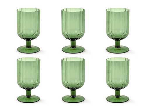 Calici margaret verde cl33 con relieve vintage resistente para mesa 2
