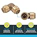 SharkBite 1/2 Inch 90 Degree Elbow, Push to Connect Brass Fitting, PEX Pipe, Copper, CPVC, PE-RT, HDPE, U248LFA