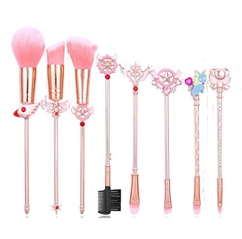Sailor moon Makeup Brushes Cardcaptor Sakura Makeup outfit/Makeup Brush Momen Gift (Rose Gold Cardcaptor Sakura)