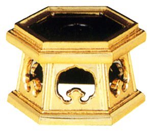 京仏壇はやし 仏具 京型六角りん台 純金箔 3.5寸 (浄土真宗 西本願寺派向け)