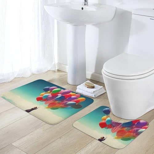 Tapis de salle de bain absorbant en forme de U lot de 2 velours