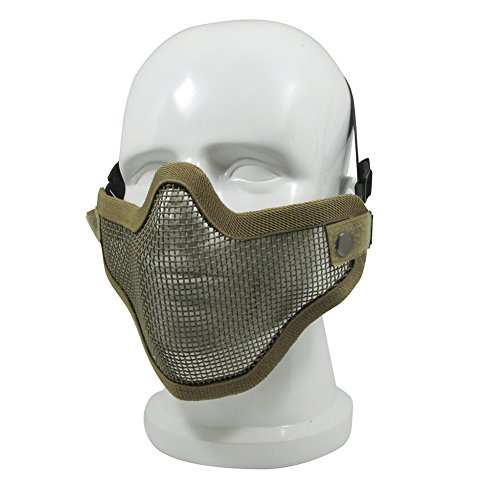 worldsho pping4u Tactical Protección Ajustable BB Proof Half Face cráneo de máscara DE Cover