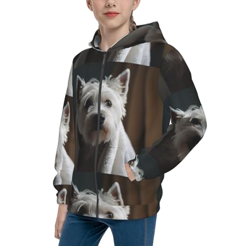 Dog Wrapped in Towel 1 Kid Hoodies Boys Zip Up Sweatshirts Girls Pullover with Pocket