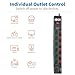 Tripp Lite 7 Outlet (6 Individually Controlled) Surge Protector Power Strip, 6ft Cord, Black, Lifetime Limited Warranty & $25K Insurance (TLP76MSGB)