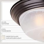 DESIGNERS FOUNTAIN 2-Light Flush Mount Ceiling Light, 11 Inch Lighting Fixture for Kitchen, Bedroom, Bathroom, and Hallway, White Alabaster Glass, Oil Rubbed Bronze, 1257S-ORB-AL - Image 3