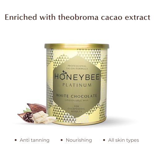 Image of Honeybee White Chocolate Liposoluble Painless Hair Removal Wax For Men & Women| Quick & Easy Tan Removal Waxing Kit for All Skin Types, Body Wax for Arms, Legs, Back| 800g, Pack of 1