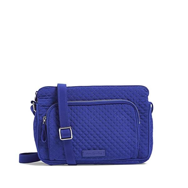 Vera Bradley Women's Microfiber Little Hipster Crossbody Purse With RFID Protection, Gage Blue, One Size