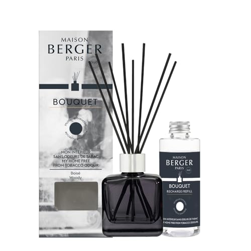 Maison Berger – Bouquet perfumado Mon Intérieur sin olores a tabaco – Difusor de perfume para casa + 8 palitos – Difusión de larga duración, suave y continua, 100 ml