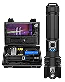 Maxesla LED Taschenlampe Extrem Hell, 10000 Lumen Taschenlampe IP67 Wasserdicht LED COB Taktische Taschenlampen mit XHP70.2, 5 Lichtmodi Zoombar Taschenlampen für Outdoor Camping Wandern Notfälle
