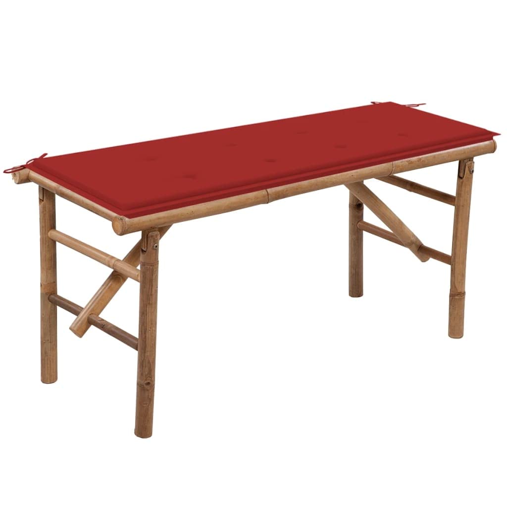 Maison Exclusive - Panca Da Giardino Pieghevole Con Cuscino 118 Cm In Bambu 89480354