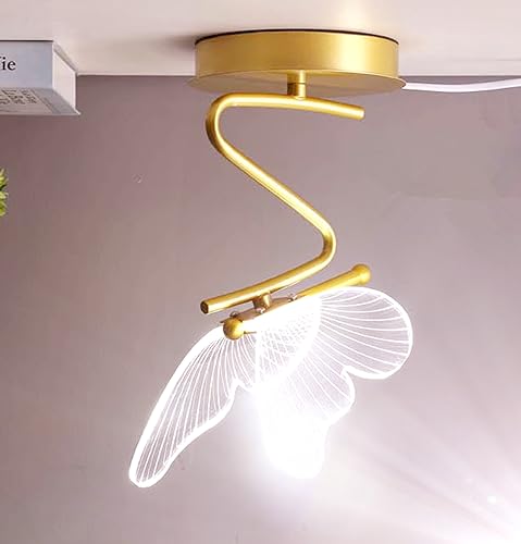 Lámpara de mesa de noche 3D mariposa para niña miniatura 3
