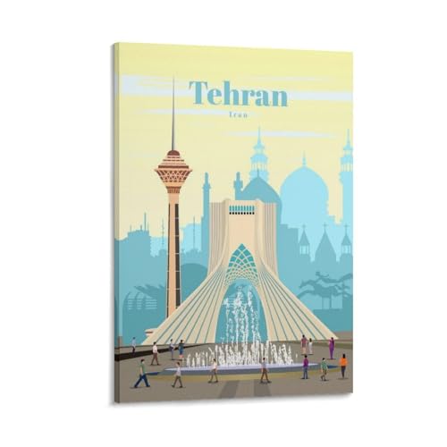 Toile Téhéran City Travel SECOLI cadre 40x60cm art déco pour salon