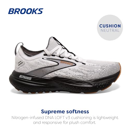 Brooks Men’s Glycerin Stealthfit 21 Neutral Running Shoe - White/Grey/Black - 14 Medium