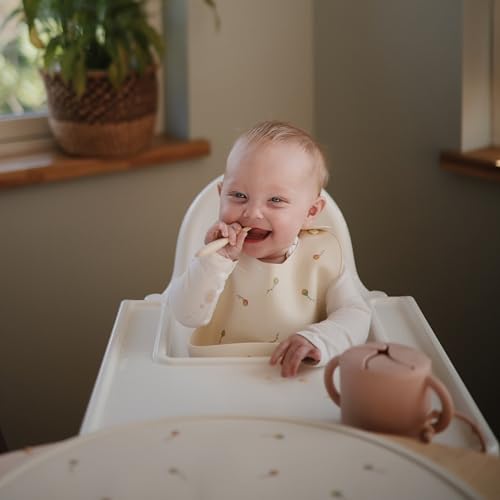 Image of mushie Silicone Baby Bib | Adjustable Fit Waterproof Bibs (Kites)