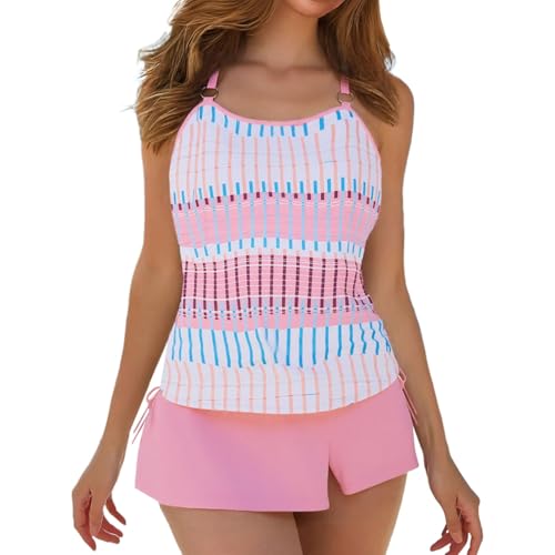 Tankinis femme imprimé floral M50 : ensemble maillot de bain deux pièces à jupe taille haute