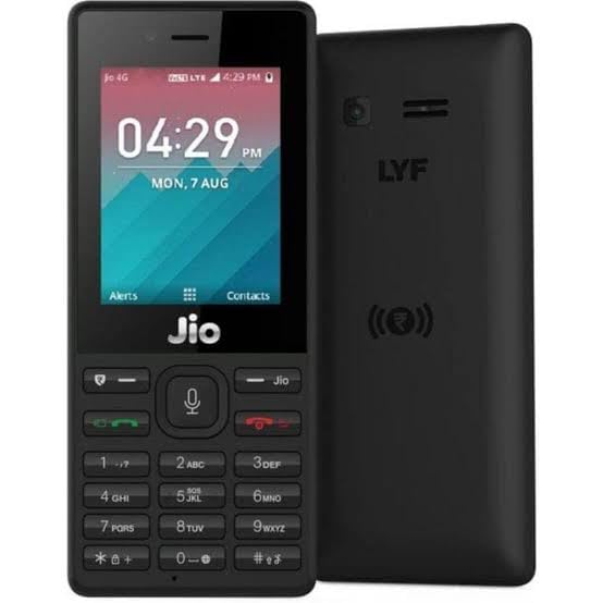 Image of Jio Phone F220 Black 2.4 inch Display, 512 MB RAM,4 GB Memory, 1500mAh Battery (Black, Basic Phone)