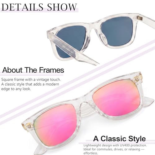 Image of SIPHEW Polarized Sunglasses for Women & Men - UV400 Mirrored Beach Eyewear, Designer Unisex Fashion Sunglasses w /Medium Fit