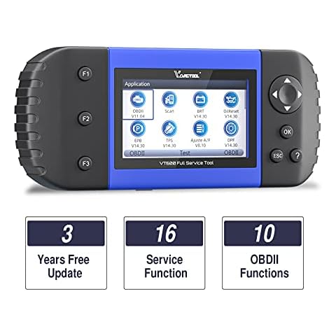 VDIAGTOOL VT600 OBD2 Scanner Car Diagnostic Tool with 19 Reset Functions, ABS Vent, Key Programming, Injector Coding, Oil/EPB/SAS/DPF/BMS/Throttle Transmission TPMS Reset Cover