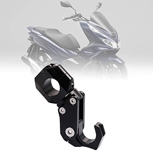 For pcx125 pcx150 pcx 125 150 2018 2019 2020 22 ミリメートルオートバイフックヘルメットホルダー荷物バッグボトル輸送フックホルダーフック (ブラック)