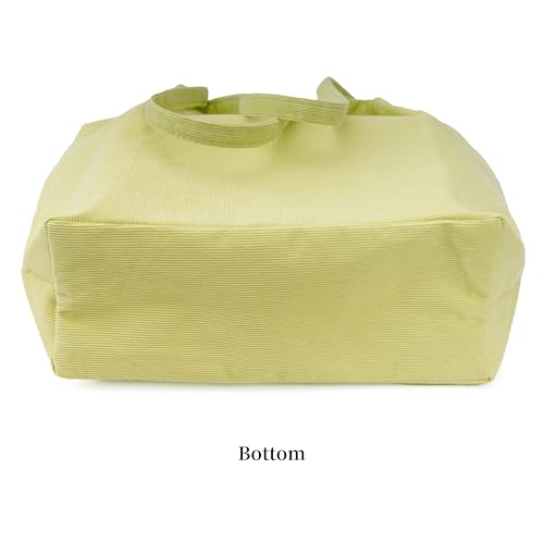 Image of Corduroy Tote Bag Cute Tote Bags for Women Shoulder Bag with Inner Pocket for Work Beach Travel and Shopping Grocery