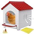 Nesting Boxes for Chicken, Plastic Single Compartment Chicken Nesting Box for Laying Eggs for Hens, Ducks and Poultry - Red