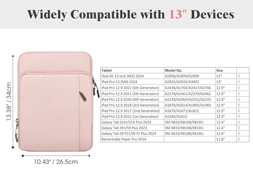Housse tablette 13 pouces rose haut de gamme finitions premium - 3