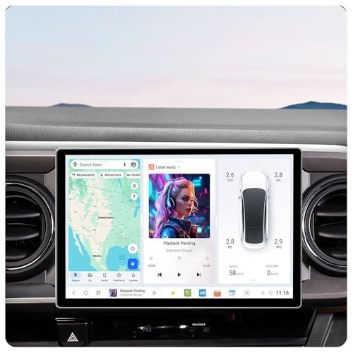 MekedeTech DUDUAUTO DUDU5 Android 11.5 inch Radio for Toyota Tacoma 2016-2023 Touch Screen Upgrade Car Radio Stereo Wireless Carplay Head Unit,8G RAM 256GROM,NOT Support 360 Cameras