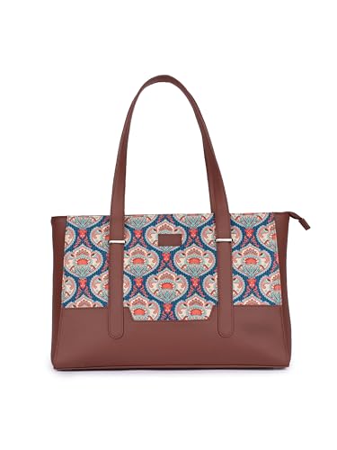 Image of ZOUK Handcrafted Vegan Leather Travel Tote Bag for Women with Multiple Compartments | Spacious Water-Resistant Shoulder Bag for Travel, Vacation, Day Trips |