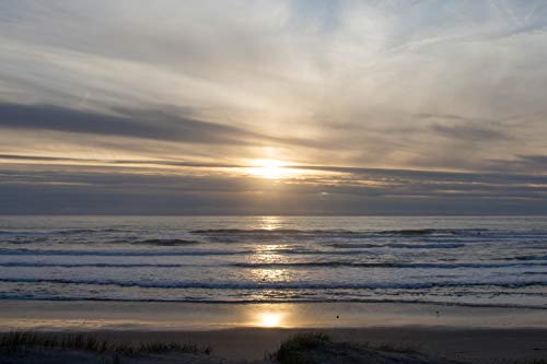 Tranquility Ocean Sunset Photographic Print Unframed Blue Grey Beach Coastal Photography Meditative Home Decor Muted Cloudy Sky Gentle Waves Zen Art 5x7 8x10 8x12 11x14 12x18 16x20 16x24 20x30 24x36