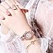 Produktbild Amter Frauen-Diamant-Uhr, Student Einfach Ultradünne wasserdichte Stahlband Uhr Der Frauen, Damen Bestes Geburtstags-Geschenk, Mode Trend Wasserdicht Einfache Damen Uhren,Rosegoldwhite