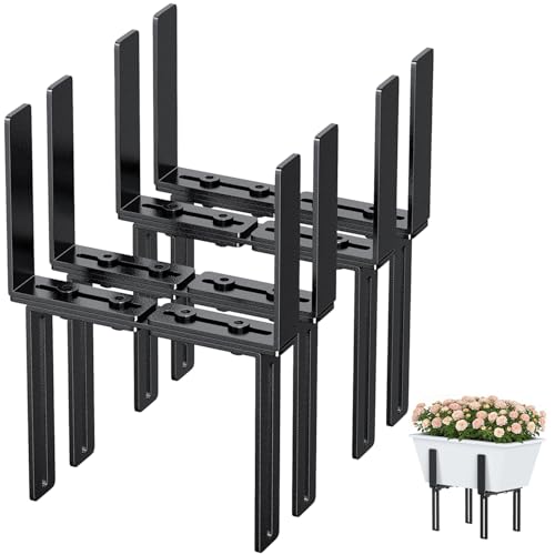 4er H-Form Blumenkastenhalterung Balkonkasten Halterung Ohne Bohren Passend für Balkongeländer von 1 532 cm und Blumenkasten von 1523 cm Blumenkasten Halterung für Balkonkasten Geländerkasten