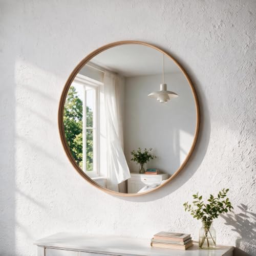 Image of NEWBULIG 20-Inch Round Wall Mirror, Bathroom Wall Circle Mirror