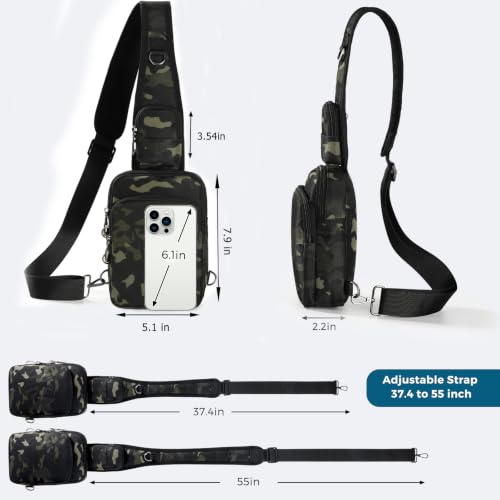 Image of Sling Bag, Crossbody Bag with Zipper Lock, RFID & Water Resistant for Women and Men Small Chest Bag for Travel Casual