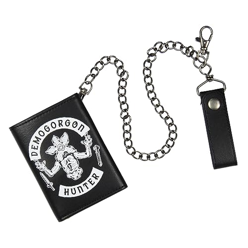 Stranger Things Hellfire Club Demogorgon Hunter Tri-Fold Snap Chain Wallet4