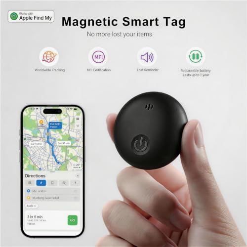 GPS Tracker for Dogs, Smart Collar with Real-Time Location - Pet Location Tracker with Holder, No Monthly Fee/No SIM Card, Works with iOS Find My【Apple MFi Certified】 , Ultra-Slim, IP68 Waterproof - Image 2