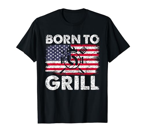 Nacido Para Asar Carne Parrilla Barbacoa Camiseta