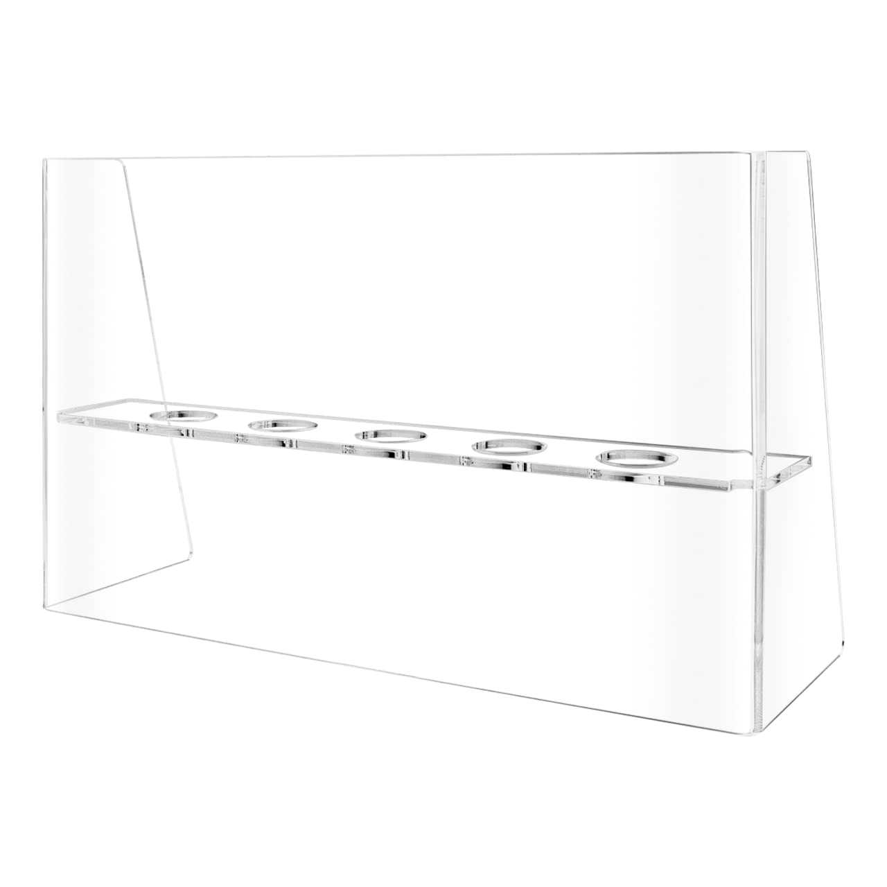Marketing Holders Ice Cream Cone Holder 5 Slot Clear Acrylic Countertop Dessert Display with Sneeze Guard for Restaurants Catered Events and Buffets