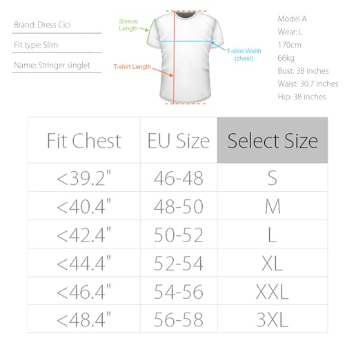 Dress Cici Camo Stringer Singlet Tank Tops for Men, Workout U Neck Singlet