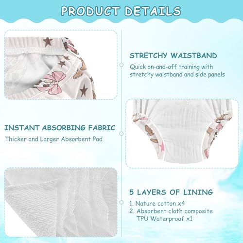 Image of Toddler Potty Training Underwear Cotton Absorbent Soft Baby Girl Boy Potty Training Pant 2t-5t