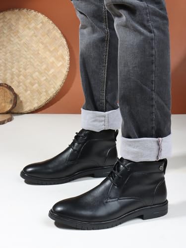 Image of Carlton London Men's Chelsea Boots With Lace-Up Round Toe Casual Boots, Party Use