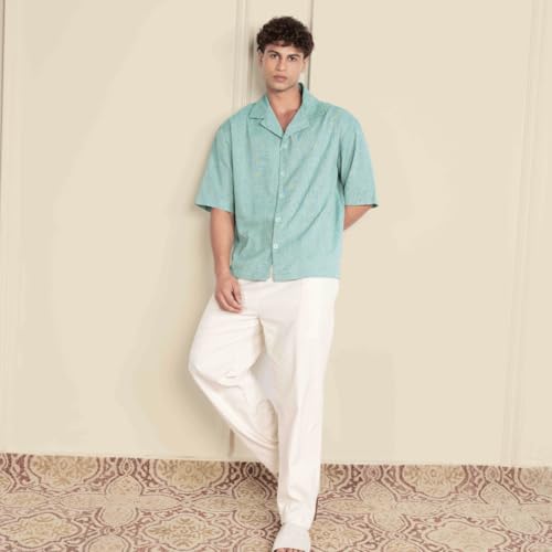 Image of Aatman Men's Half Sleeve | Casual | Box Fit | Cuban Collar Shirt