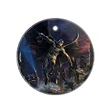 Trend Setters DC Comics – Batman – Showdown at Gotham City Pier – Justice League - Thomas Kinkade – 3.5” StarFire Prints Glass Art - Circle Glass Art - Officially Licensed Collectible