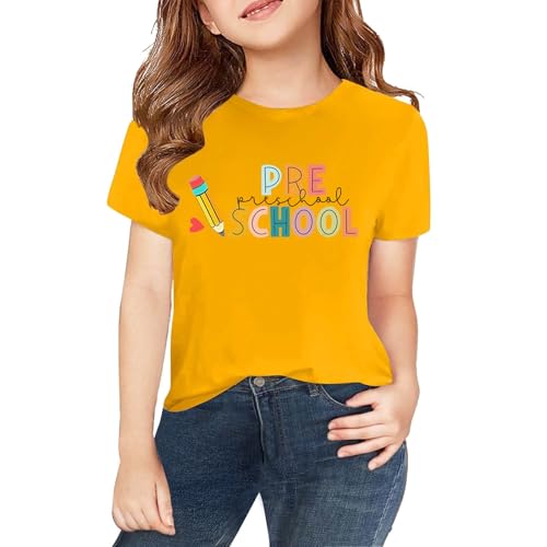 Back to School T Shirt for Toddler Girls Boys First Day of Preschool Tshirts Short Sleeve Cotton Crewneck Tops